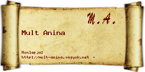 Mult Anina névjegykártya